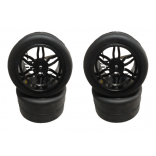 JOGO DE RODAS E PNEUS SLICK SINTEC ON ROAD PARA MONSTER CUBO SEXTAVADO 14MM SIN S090